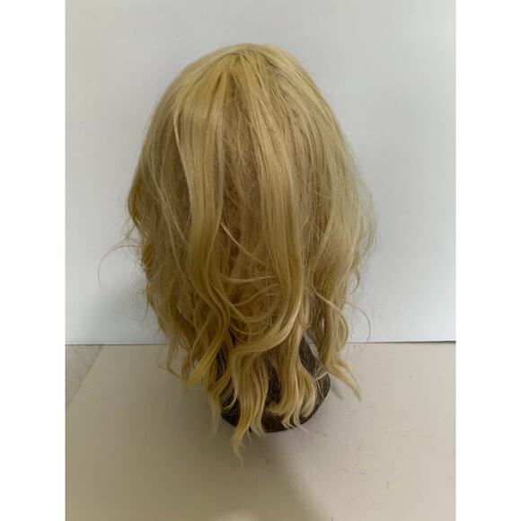 Women’s Short Platinum Blonde Bob Deep Wavy Wig Shoulder Length Synthetic Hair - Picture 9 of 13